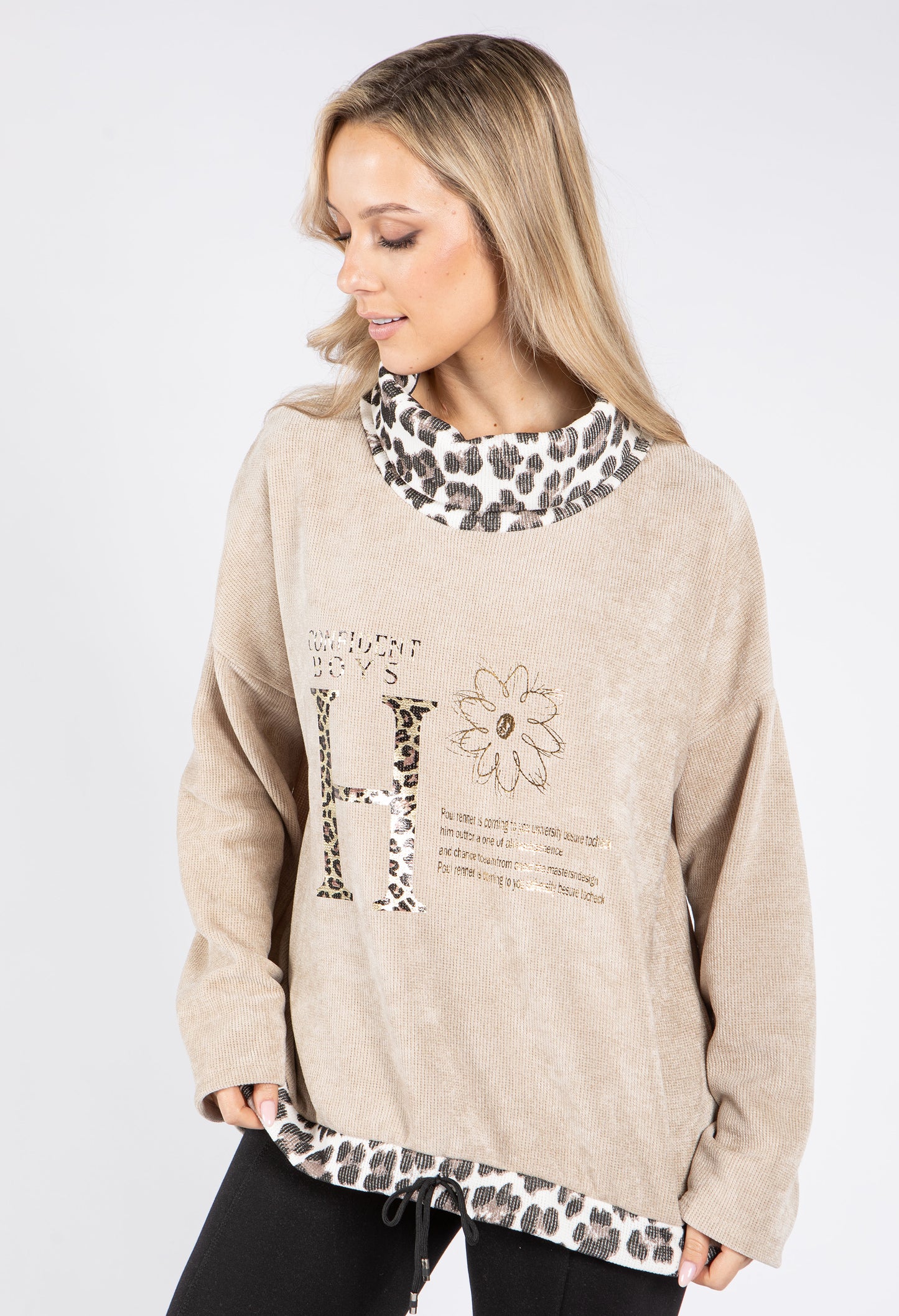 Leo Print Soft Touch Hoodie