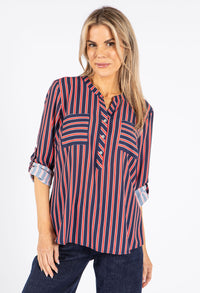 Striped Buttoned Blouse