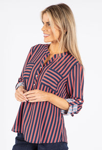 Striped Buttoned Blouse