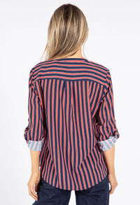 Striped Buttoned Blouse