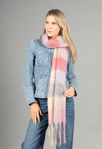 Super Soft Tassel End Check Scarf