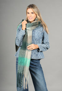 Super Soft Tassel End Check Scarf