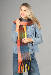 Super Soft Tassel End Check Scarf