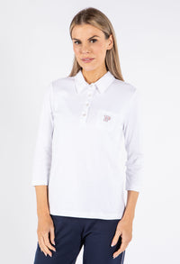 3/4 Sleeve Logo Polo Shirt