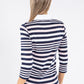 3/4 Sleeve Stripe Polo Shirt