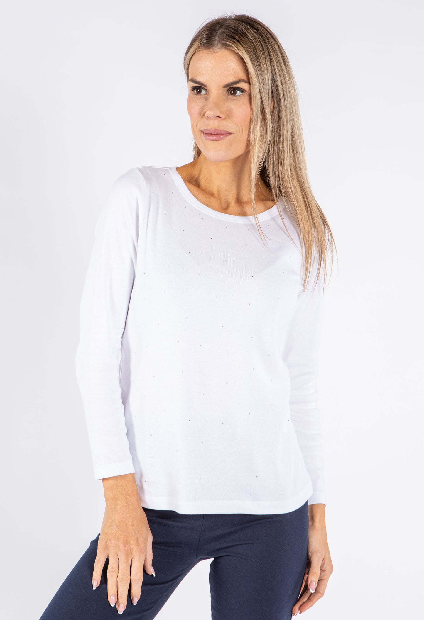 Long Sleeve Diamente Top