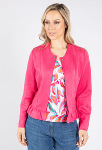 Frill Hem Suedette Jacket