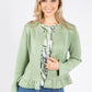 Frill Hem Suedette Jacket