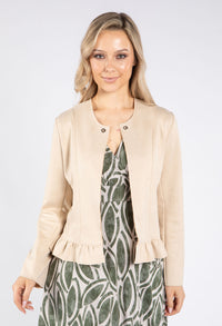 Frill Hem Suedette Jacket