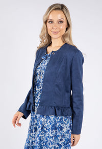 Frill Hem Suedette Jacket