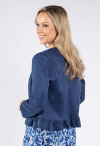 Frill Hem Suedette Jacket