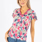 Floral V-Neck Short Sleeve Top