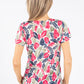 Floral V-Neck Short Sleeve Top