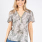 Palm Leaf V Neck Top