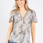 Palm Leaf V Neck Top