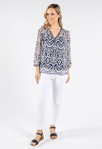 Animal Print Lurex Blouse