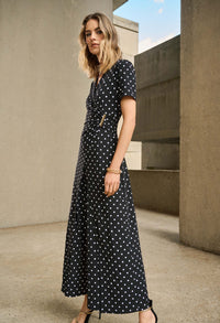 Polka Dot Wrap Jumpsuit