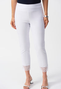 High-waisted Embroidered Trousers