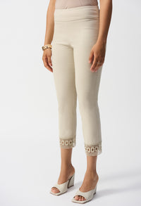 High-waisted Embroidered Trousers