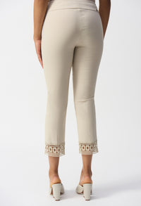 High-waisted Embroidered Trousers