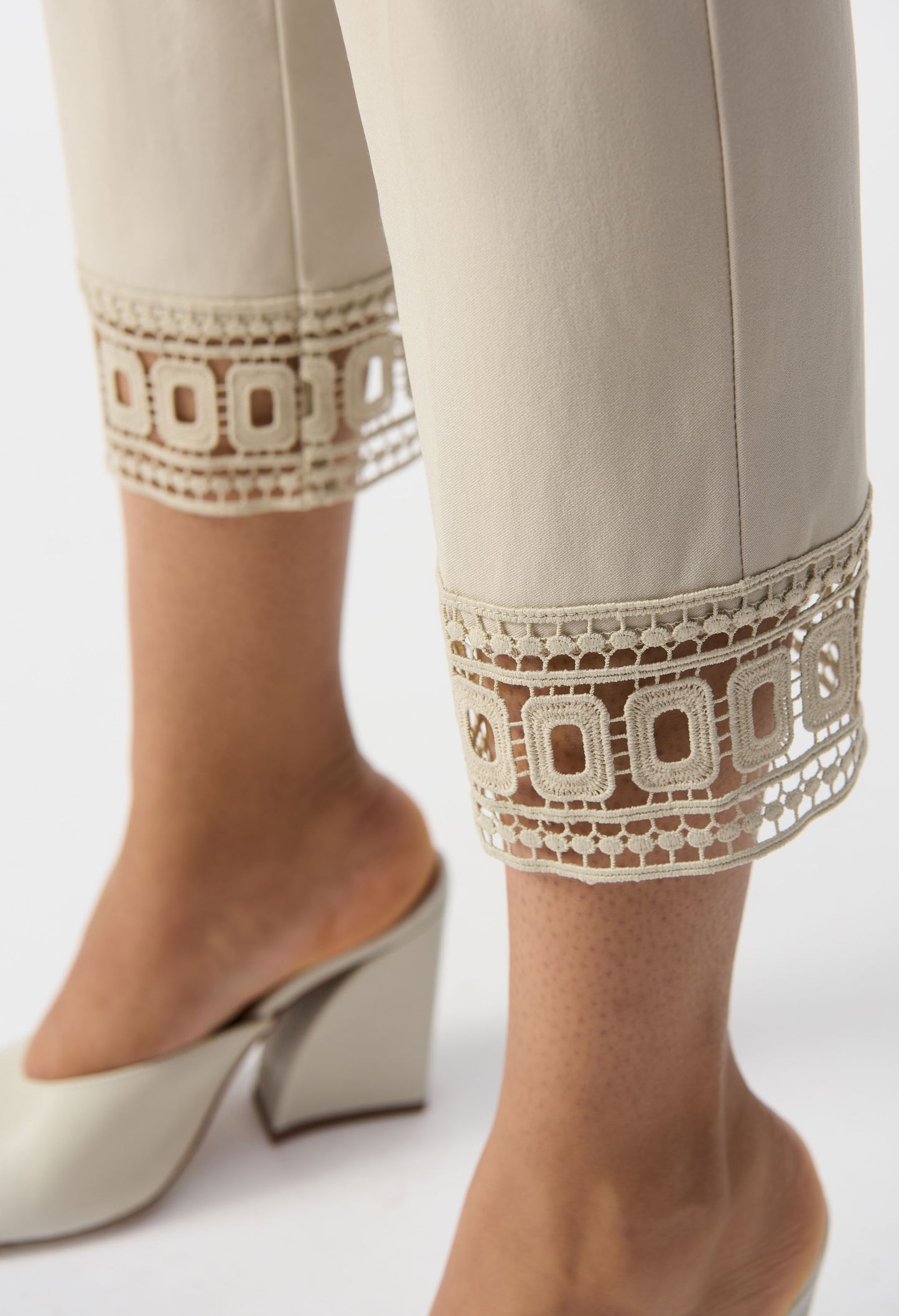 High-waisted Embroidered Trousers