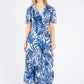 Palm Print V Neckline Dress