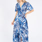 Palm Print V Neckline Dress