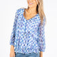 Abstract Print V-Neck Top