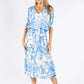 Leaf Print Plisse Pop Over Dress