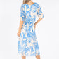 Leaf Print Plisse Pop Over Dress