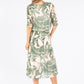 Leaf Print Plisse Pop Over Dress