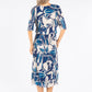 Leaf Print Plisse Pop Over Dress