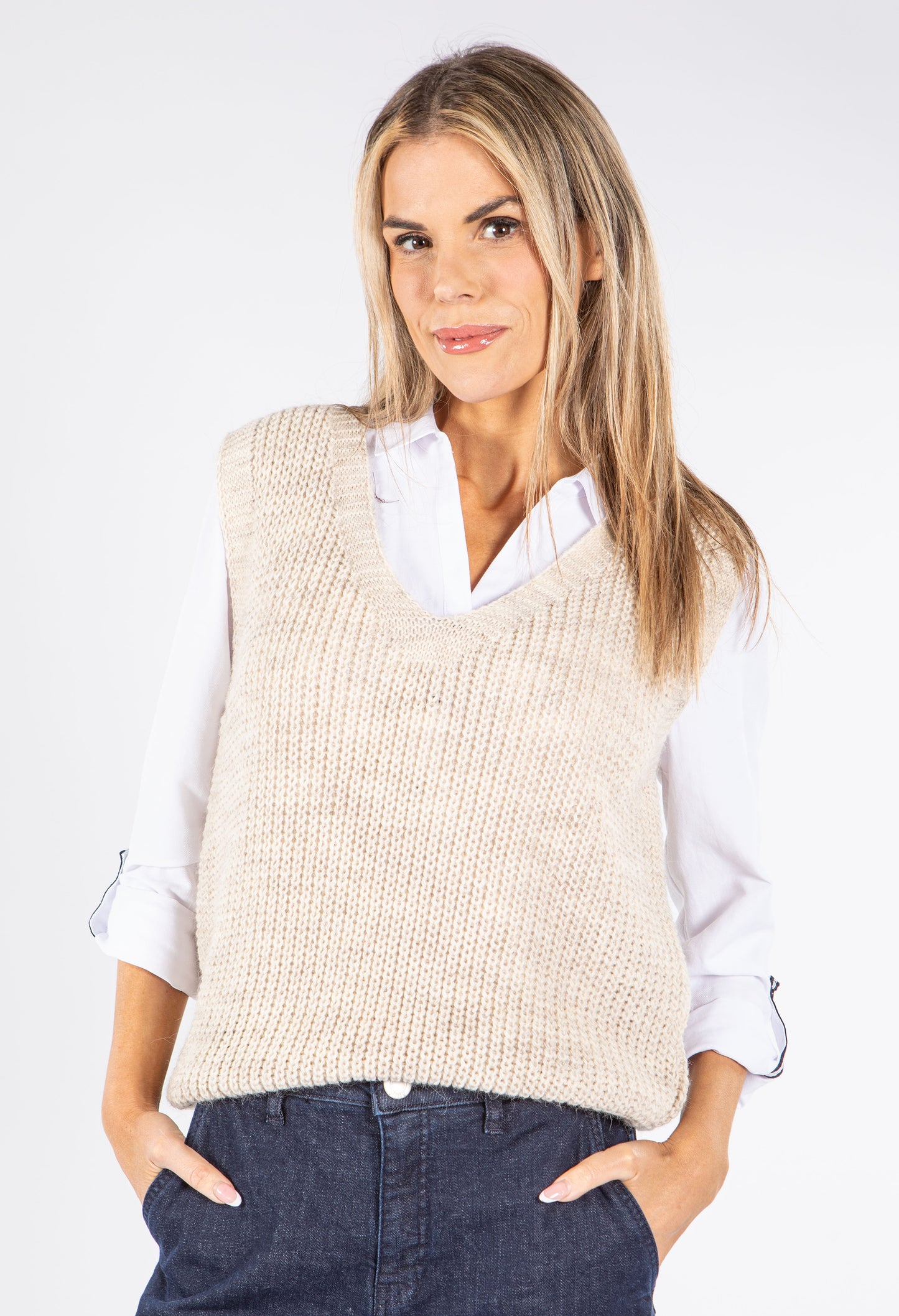 Soft Knit V Neck Vest