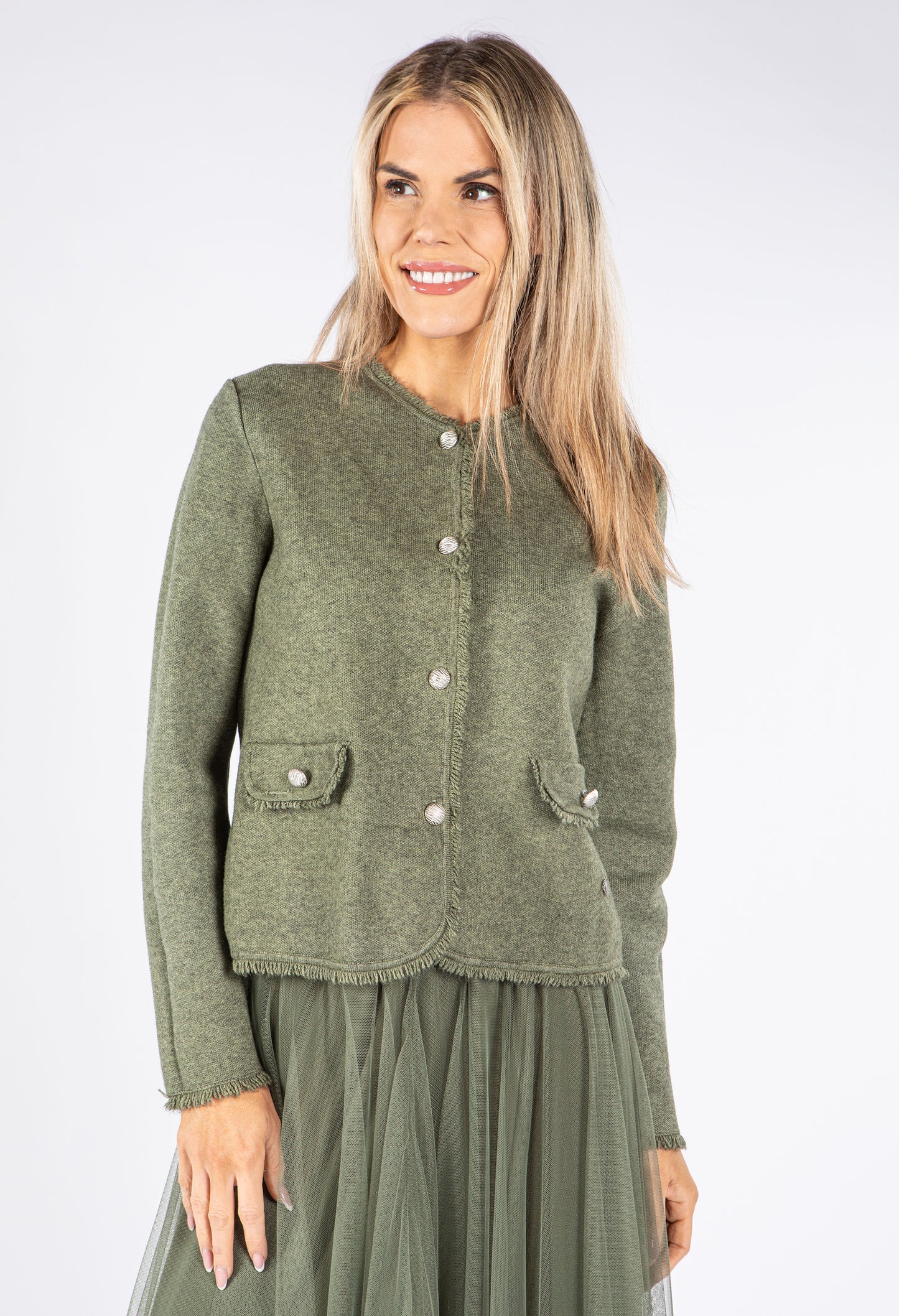 Fine Knit Buttoned Cardigan