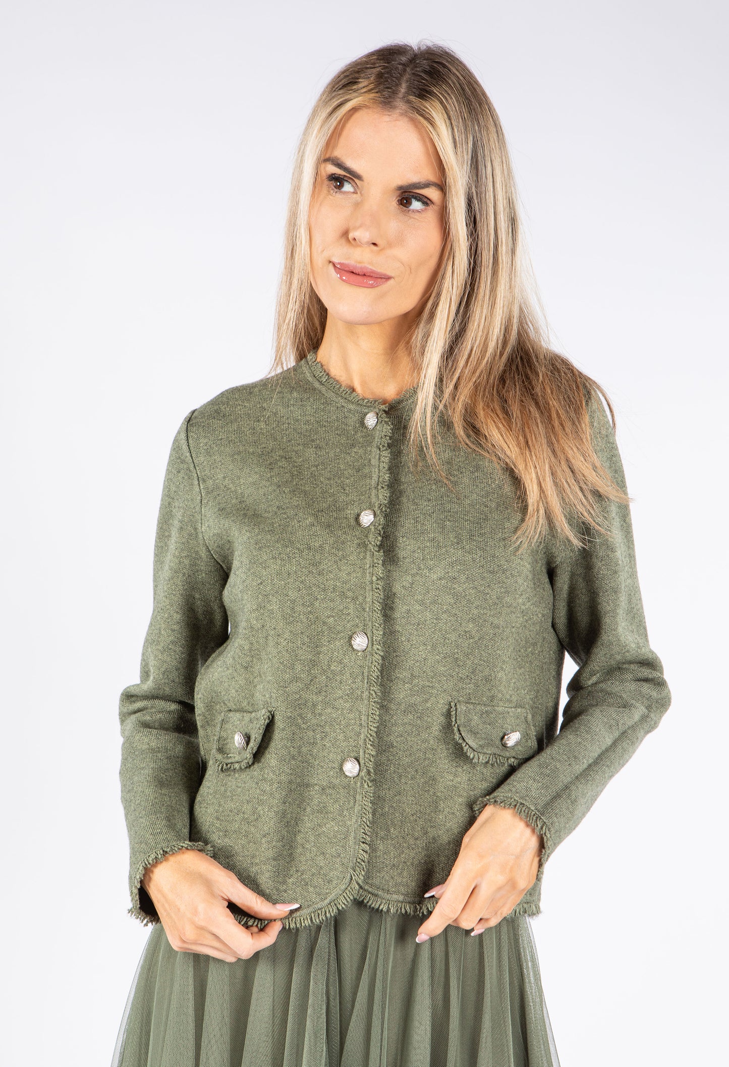 Fine Knit Buttoned Cardigan