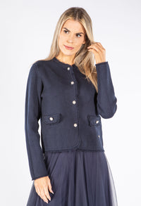 Fine Knit Buttoned Cardigan