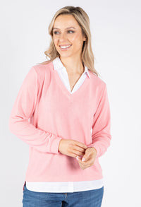 Super Soft Two in One V Neck Pullover