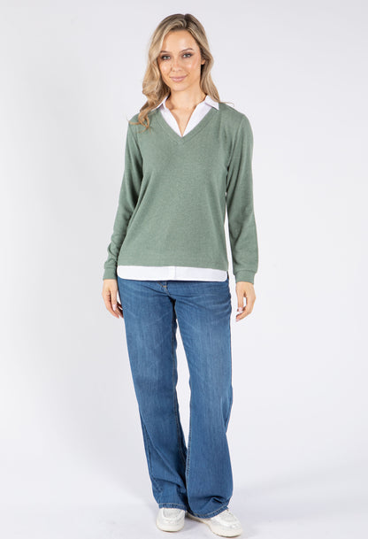 Super Soft Two in One V Neck Pullover