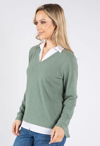 Super Soft Two in One V Neck Pullover