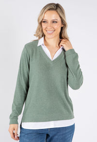 Super Soft Two in One V Neck Pullover