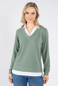 Super Soft Two in One V Neck Pullover