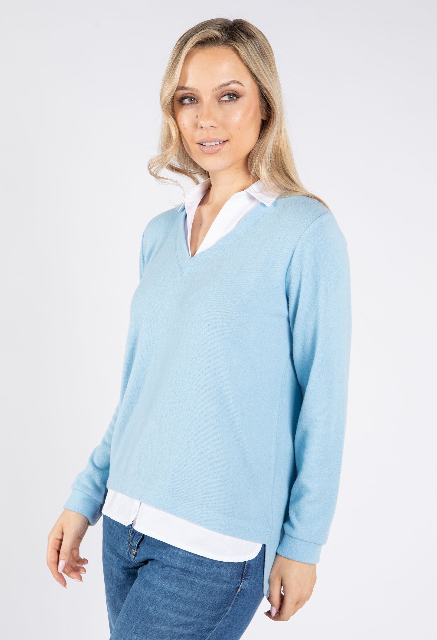 Super Soft Two in One V Neck Pullover