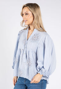 Floral Embroidered and Sequin Detail Blouse