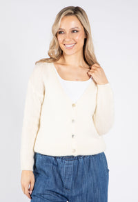 V Neck Buttoned Cardigan