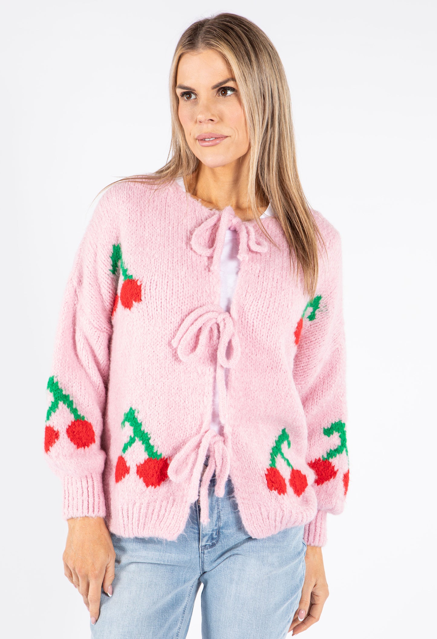 Cherry Tie Knit Jumper