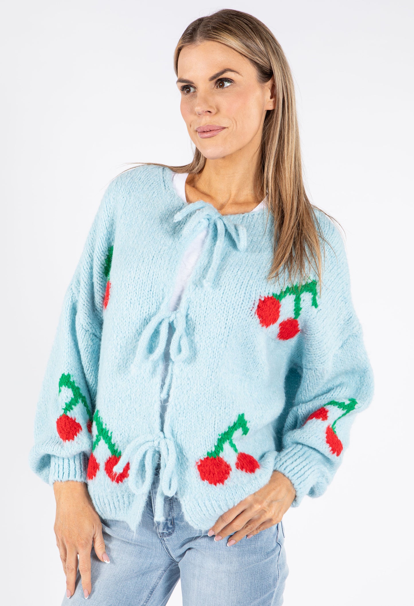 Cherry Tie Knit Jumper