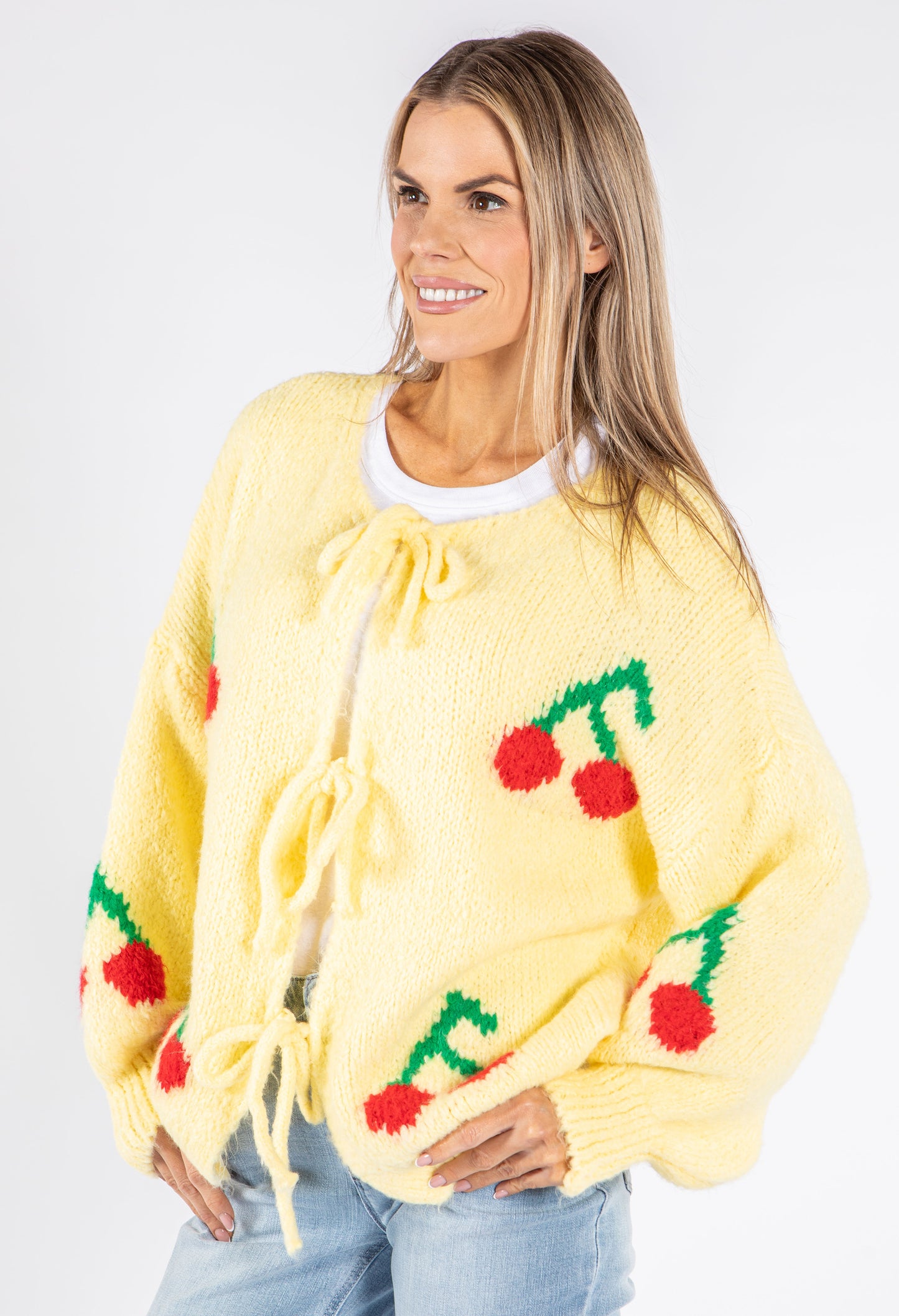 Cherry Tie Knit Jumper