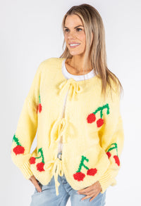 Cherry Tie Knit Jumper