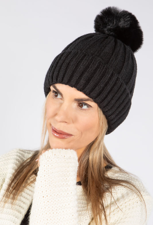 Faux Fur Bobble Hat