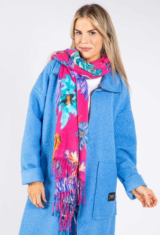 Tropical Floral Cashmere Touch Scarf